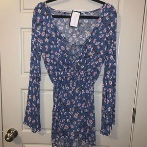 Blue Floral Romper